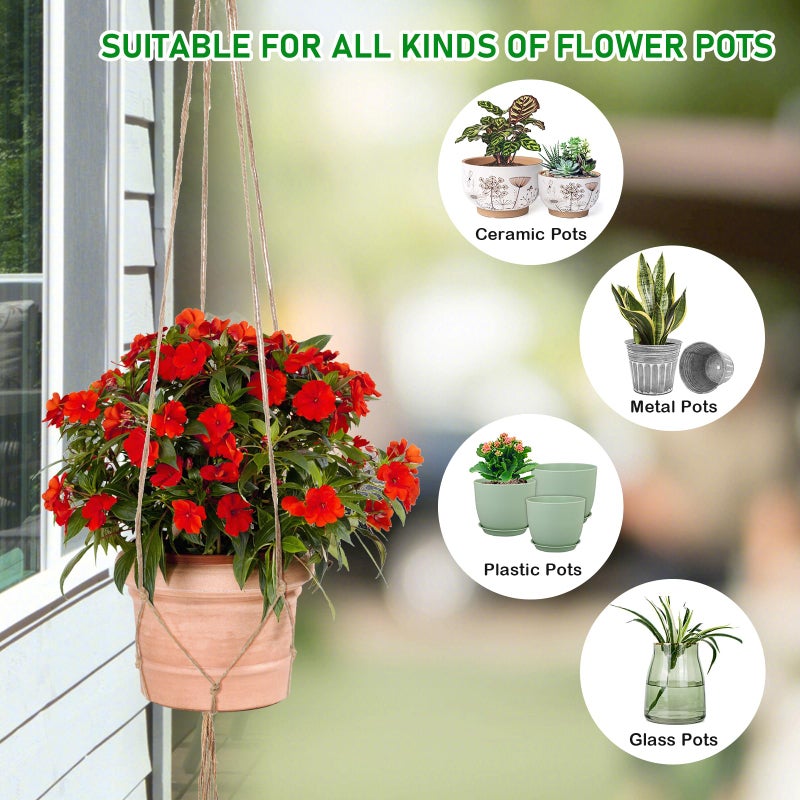 Kicovitifa Plant Hanger  10 Pieces 40'' Macrame Plant Hangers  Hanging Planters for Indoor Plants Pots  Plant Holder Basket Jute Rope Holder for Indoor Outdoor Garden Home Decorations (Natural) - Image 5